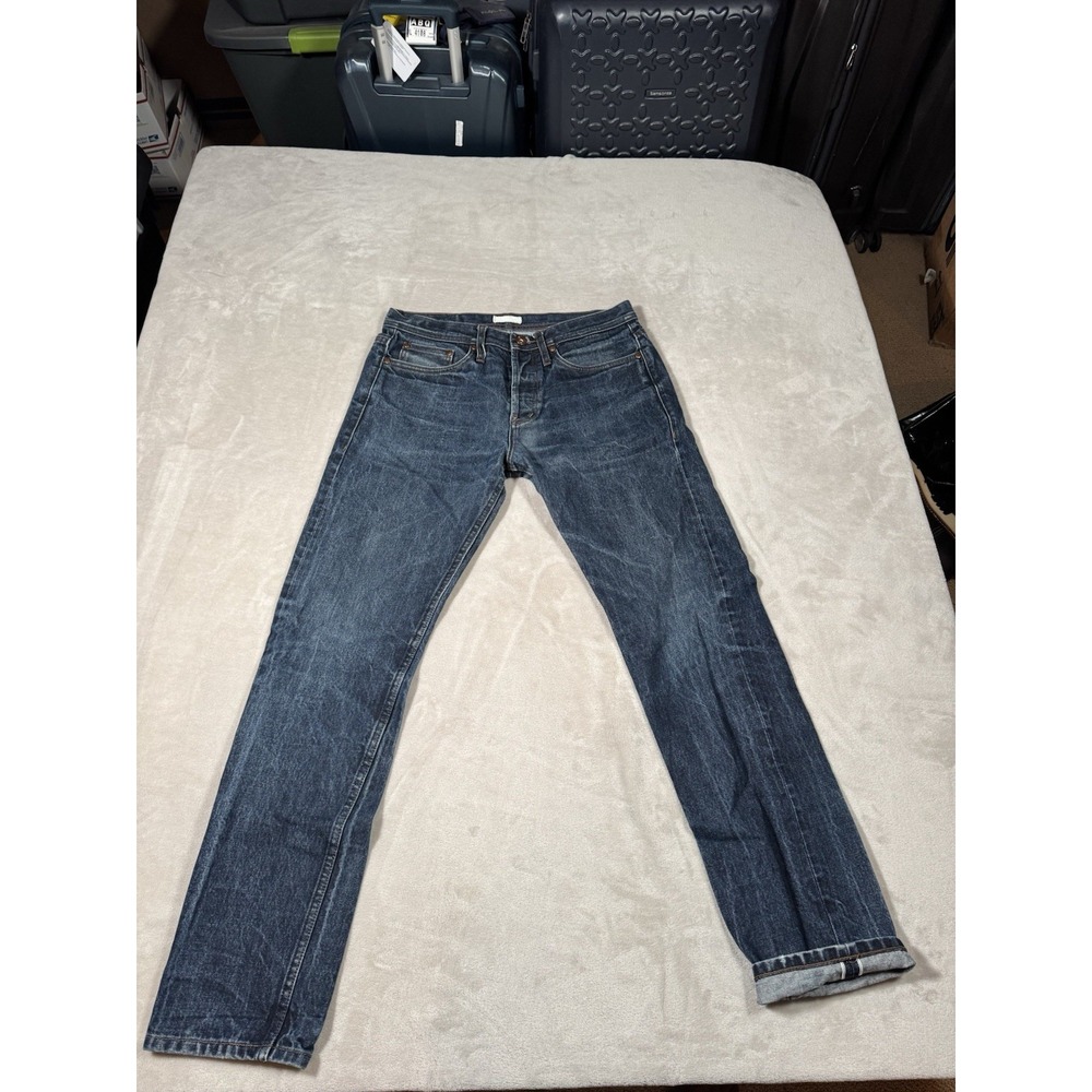 Unbranded Selvedge Denim Jeans Size 32x31 Blue Button Fly